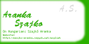 aranka szajko business card