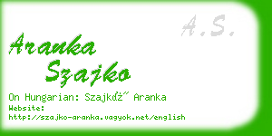 aranka szajko business card